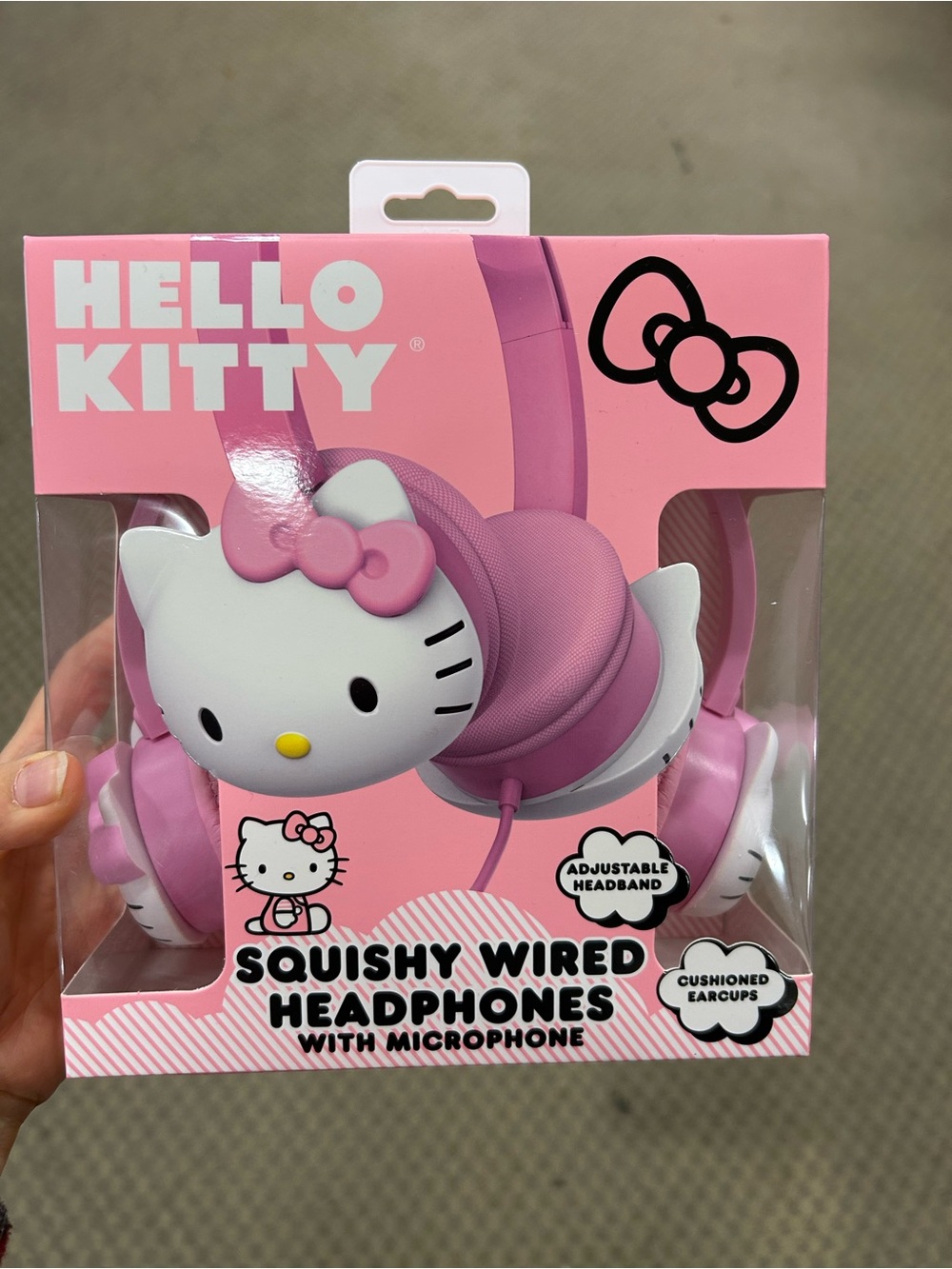 NWT Licensed hello kitty squishy wired headphones
